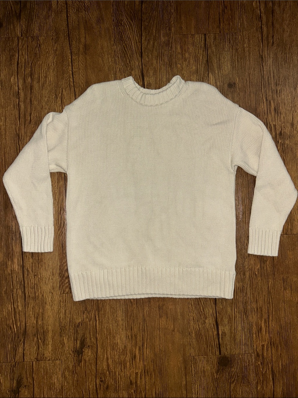 GAP Ivory Ribbed Crewneck Sweater